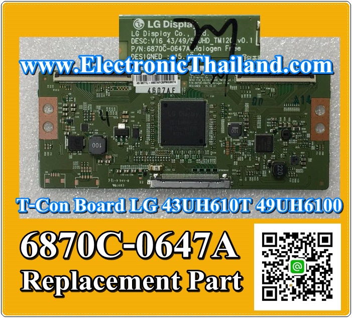 T-Con Board LG 43UH610T 49UH6100 6870C-0647A Replacement Part