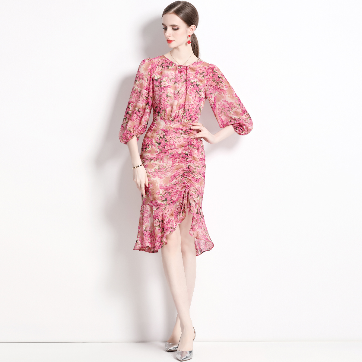 ชุดเดรสยาวสวยๆ ชุดเดรสยาวใส่สบาย ใส่ทำงาน มีขนาดS M L XL 2XL