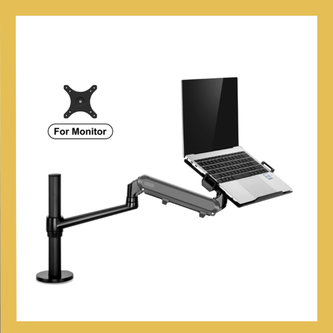 Single Monitor/Laptop Gas Spring Arm Desk Mount