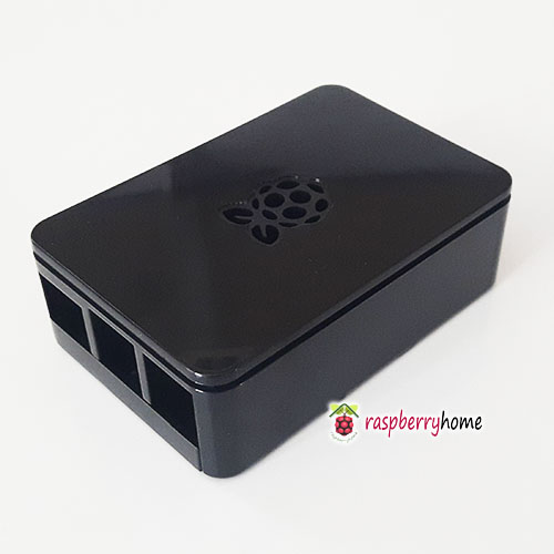 Raspberry Pi 3 Case Cover Shell Enclosure Box สีดำ มีช่องสำหรับสาย GPIO สายกล้อง มีปุ่มกันลื่น