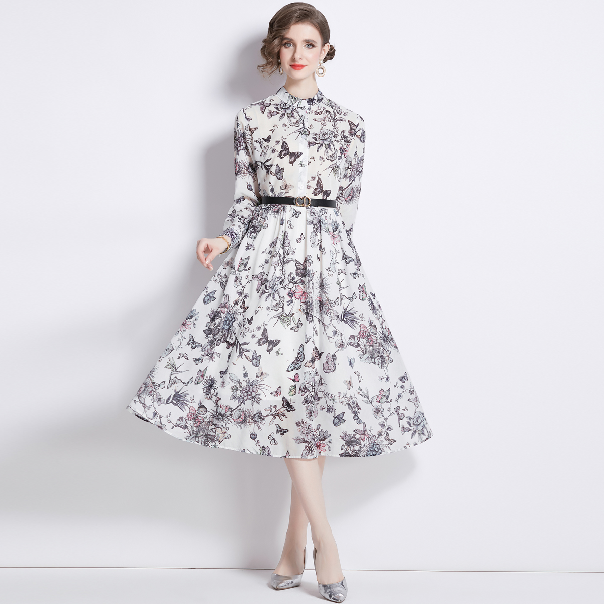 ชุดเดรสยาวสวยๆ ชุดเดรสยาวใส่สบาย ใส่ทำงาน มีขนาดS M L XL 2XL