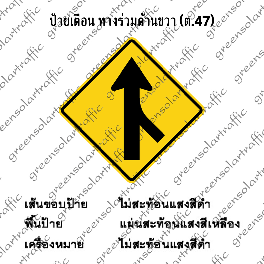 ป้ายเตือน ทางร่วมด้านขวา
