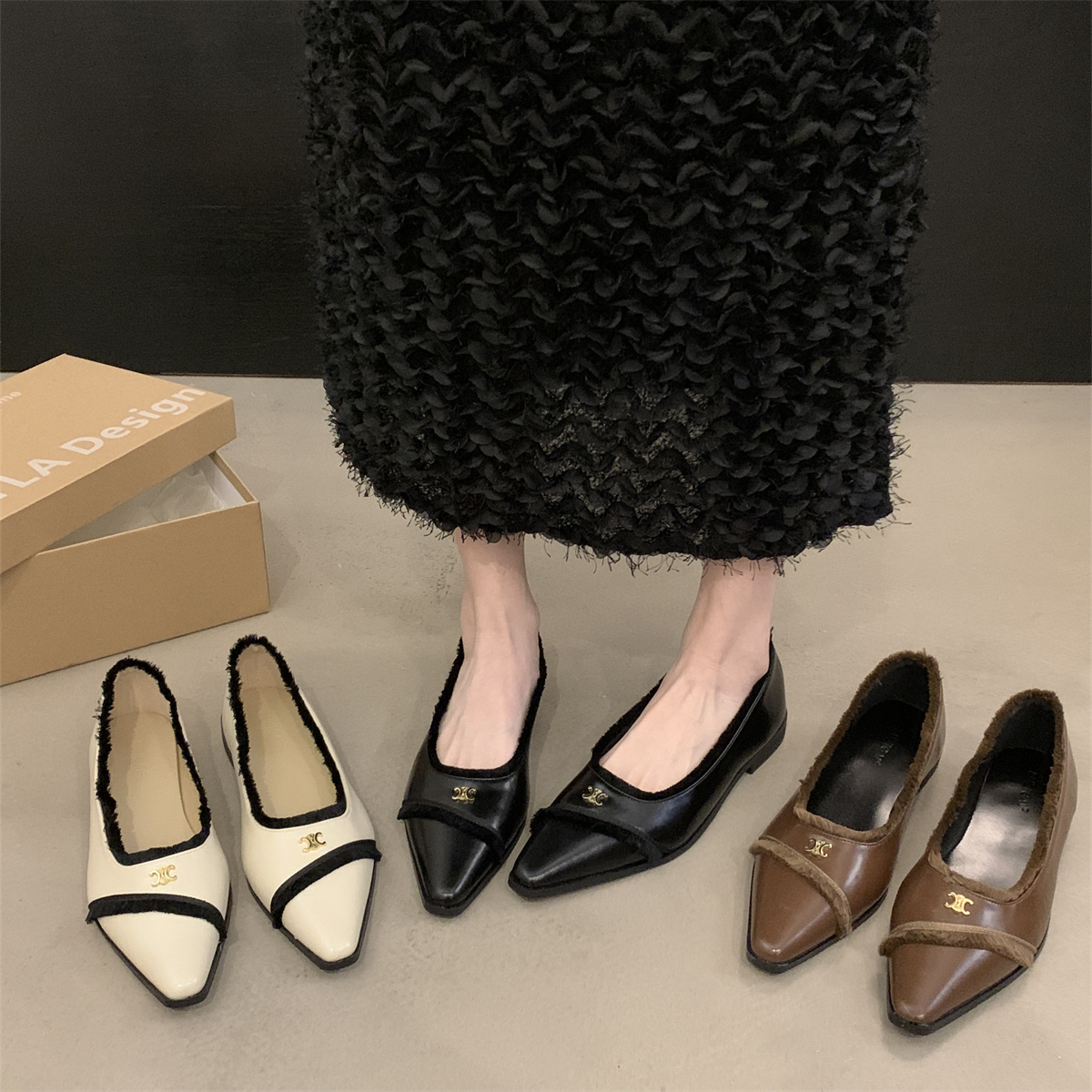 รองเท้าคัทชูผู้หญิงส้นเตี้ย ใส่สบาย มีขนาด35-43