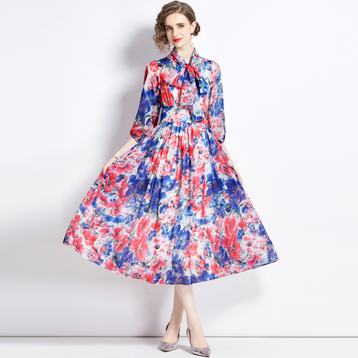 ชุดเดรสยาวสวยๆ ชุดเดรสยาวใส่สบาย ใส่ทำงาน มีขนาดS M L XL 2XL