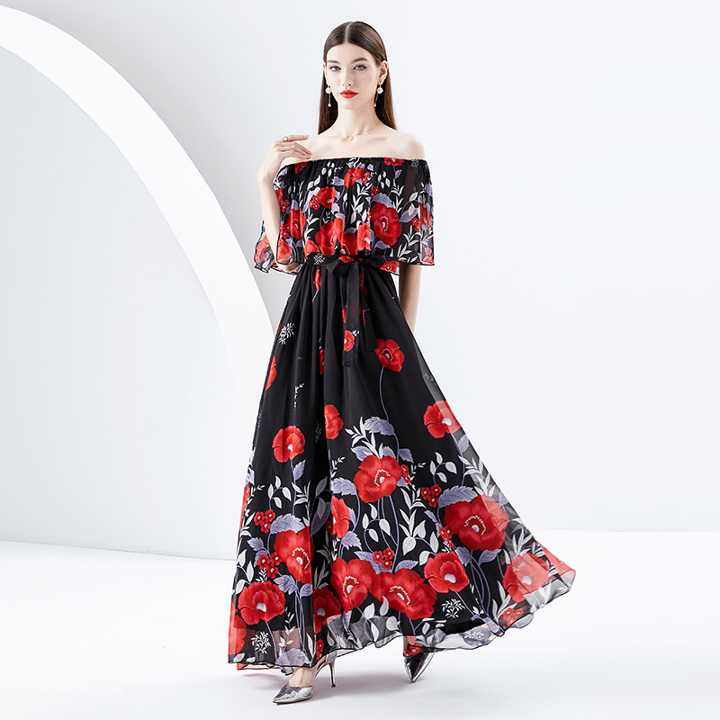 ชุดเดรสยาวสวยๆ ชุดเดรสยาวใส่สบาย ใส่ทำงาน มีขนาดS M L XL 2XL