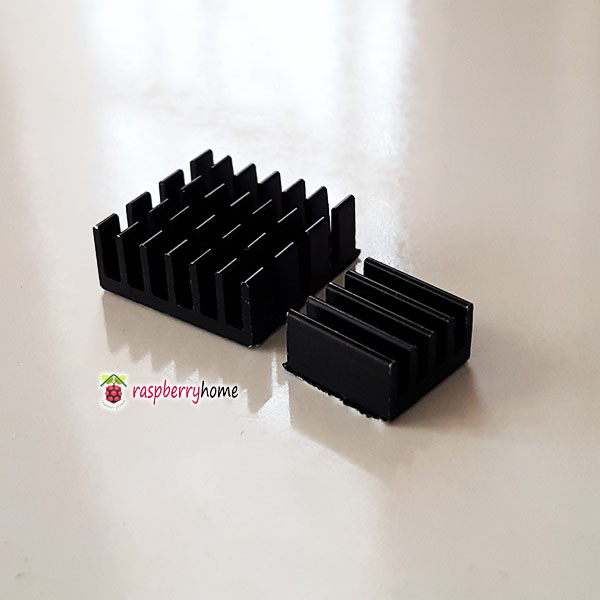 ซิงค์ระบายความร้อนอลูมิเนียม Aluminum Heat Sink Set Kit (สีดำ) 14x14 มม และ 9x9 มม For Cooling Raspberry Pi 2 & 3 จำนวน 2 ชิ้น