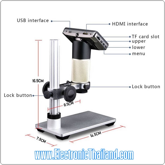 HDMI Microscope, Camera 3 MP True Digital HD สำหรับช่างมืออาชีพ