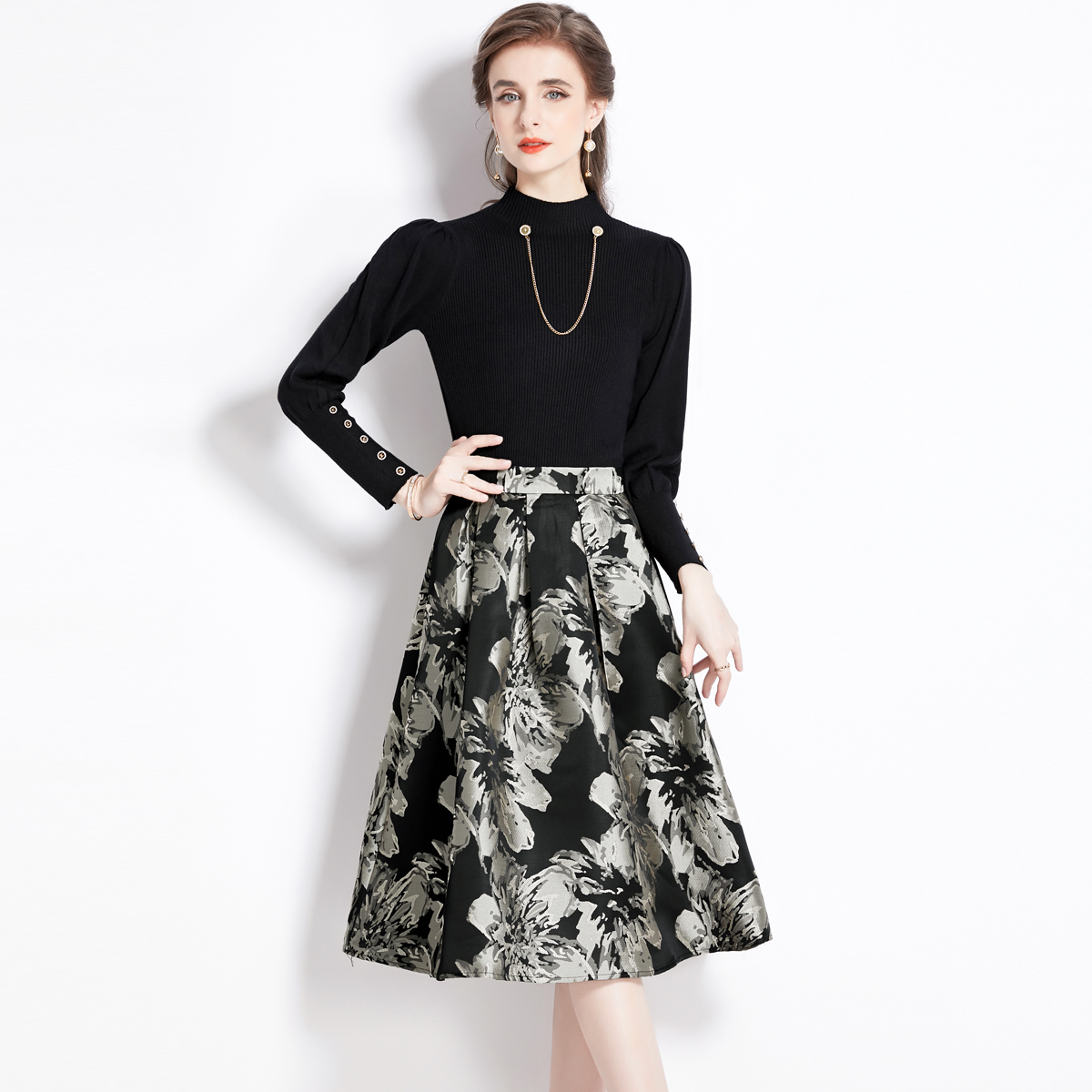 ชุดเดรสยาวสวยๆ ชุดเดรสยาวใส่สบาย ใส่ทำงาน มีขนาดS M L XL 2XL