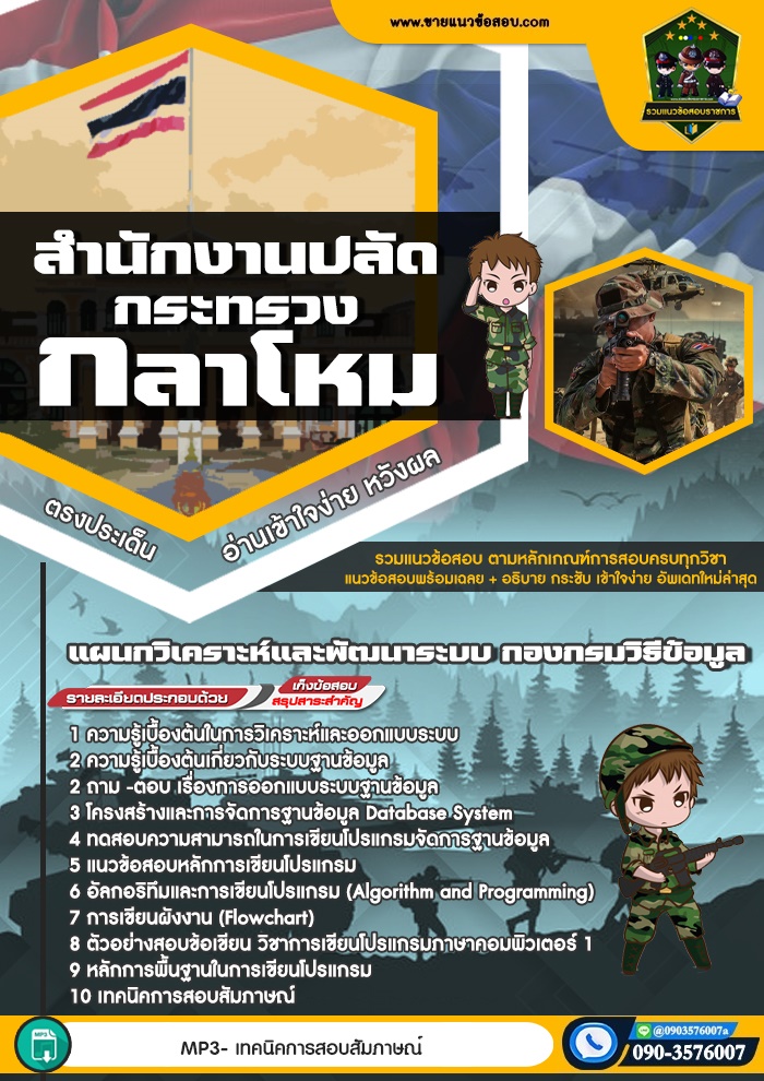 สรุปแนวข้อสอบแผนกวิเคราะห์และพัฒนาระบบ กองกรมวิธีข้อมูล สำนักปลัดกระทรวงกลาโหม (ใหม่)