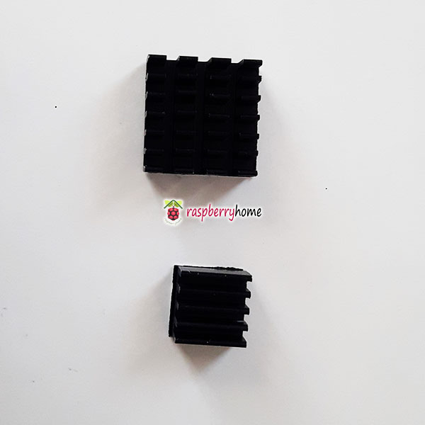 ซิงค์ระบายความร้อนอลูมิเนียม Aluminum Heat Sink Set Kit (สีดำ) 14x14 มม และ 9x9 มม For Cooling Raspberry Pi 2 & 3 จำนวน 2 ชิ้น