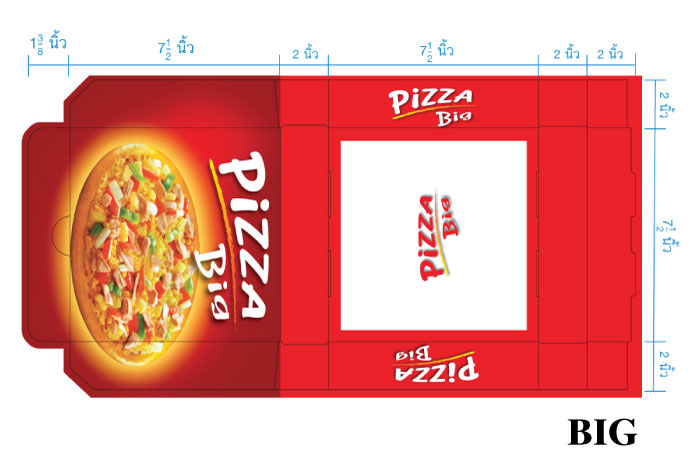 กล่องพิซซ่า ขนาดใหญ่ (พิมพ์ 4 สี) ตราBigMK