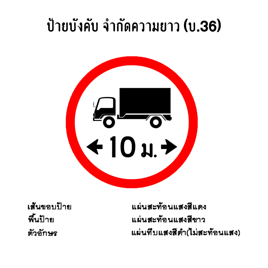 ป้ายบังคับ จำกัดความยาว
