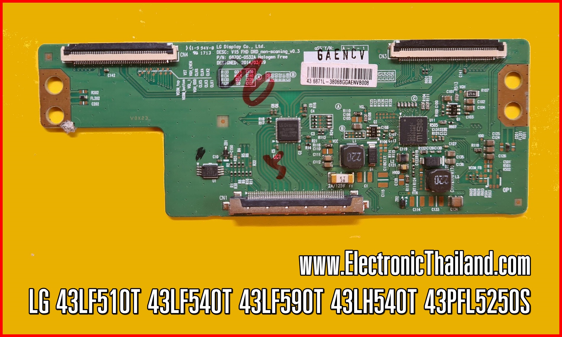 T-CON BOARD LG 43LF510T:43LF540T:43LF590T:43LH540T:LTV-4303:43PFL5250S :6870C-0532A