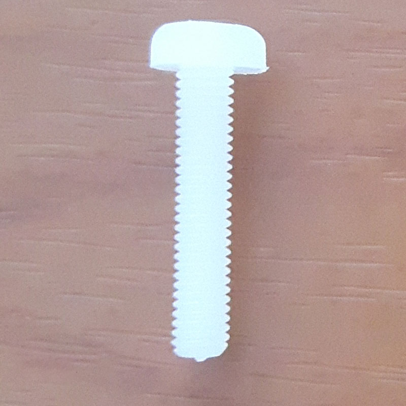 ไนลอนสกรูโบลท์ หัวสี่แฉก ขนาด M3 ยาว 15 ม.ม. M3x15mm White Plastic Nylon Round Pan Phillips Head Screw Bolt