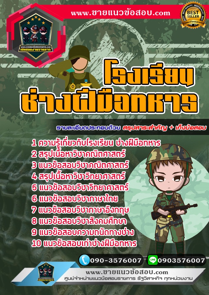 สรุปแนวข้อสอบนักเรียนช่างฝีมือทหาร (ใหม่)