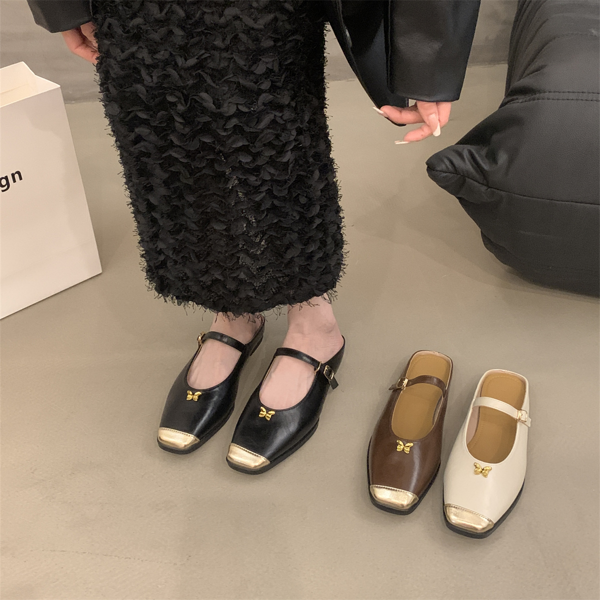 รองเท้าคัทชูผู้หญิงส้นเตี้ย ใส่สบาย มีขนาด35-43