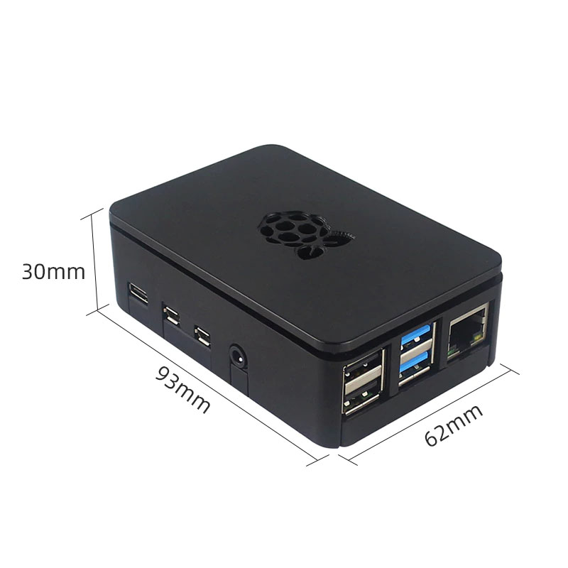 Raspberry Pi 4 Case Cover Shell Enclosure Box สีดำ แท้ Made in the UK มีช่องสำหรับสาย GPIO สายกล้อง มีปุ่มกันลื่น
