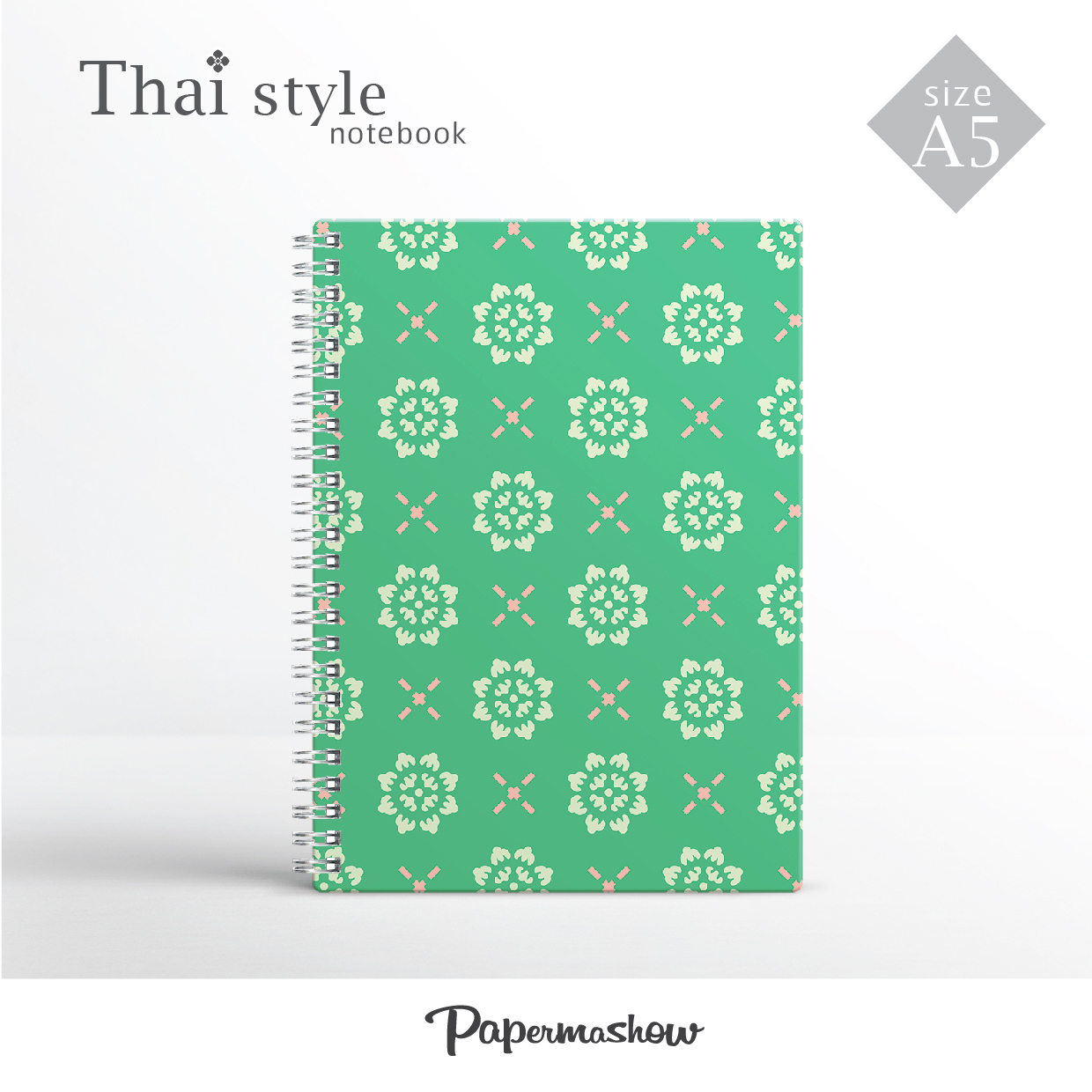( 12 เล่ม) สมุดโน้ต ลายไทยประยุกต์ ขนาด A5 / Thai Style Notebook size A5