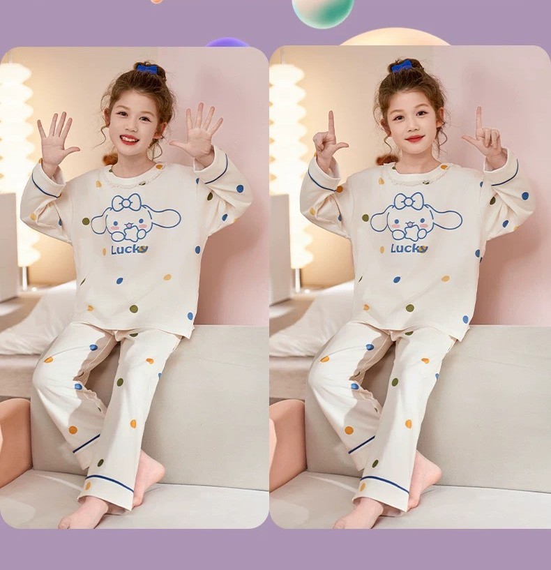 พร้อมส่ง Lucky Puppies 💞🌟ชุดนอนเด็กหญิง แขนยาวขายาว พรีเมี่ยม