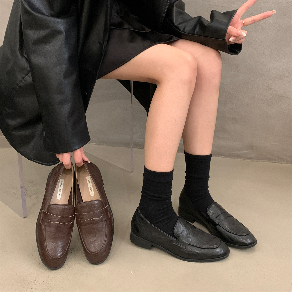 รองเท้าคัทชูผู้หญิงส้นเตี้ย ใส่สบาย มีขนาด35-43
