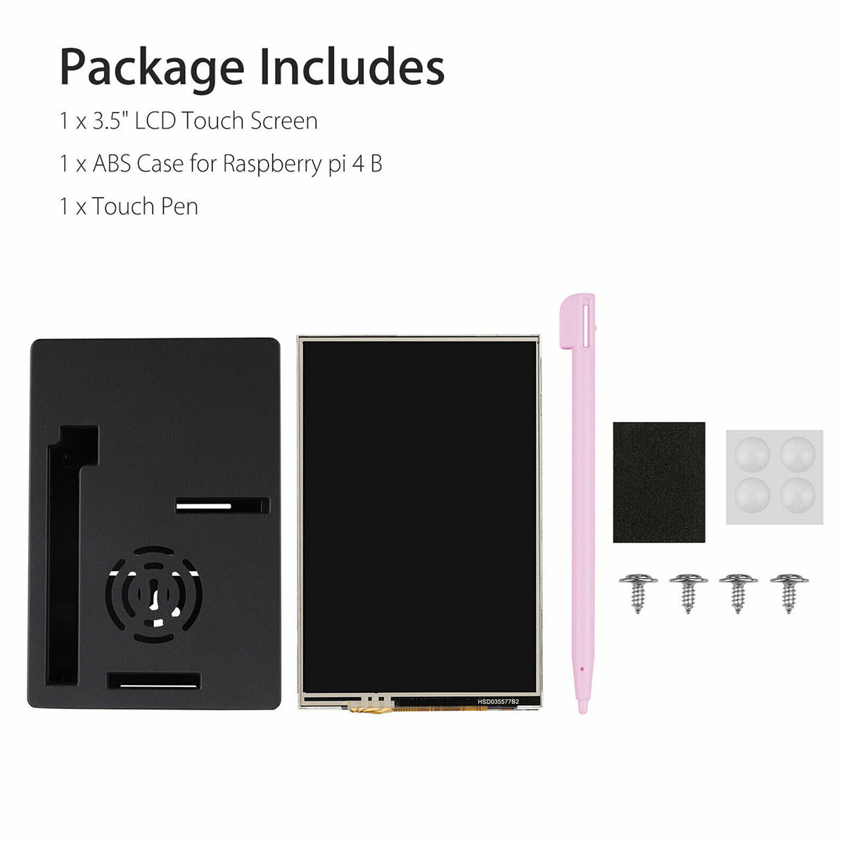 จอภาพระบบสัมผัส 3.5 นิ้ว 480x320 จุด Raspberry Pi LCD TFT Touch Screen Display สำหรับ Raspberry pi 4 B พร้อมปากกา Stylus และ Case สีดำ