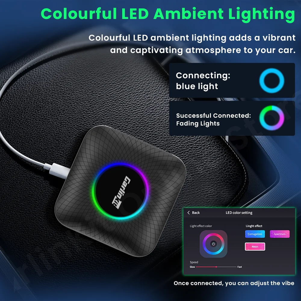 T-Box LED- Carlinkit Android CPU8core Ram4 Rom64 AI Box