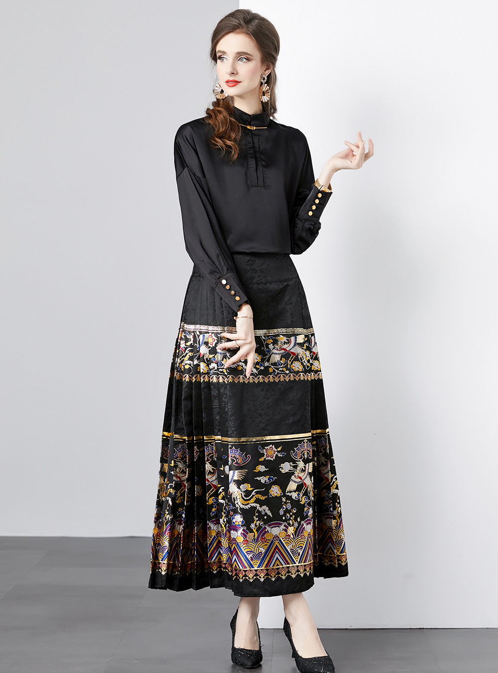ชุดเดรสยาวสวยๆ ชุดเดรสยาวใส่สบาย ใส่ทำงาน มีขนาดS M L XL 2XL