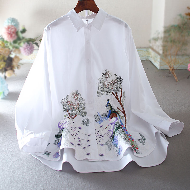 เสื้อลินิน เสื้อผ้าฝ้ายลินิน เสื้อเชิ้ตผ้าลินิน ปักลายสวยๆด้วยด้าย สไตล์VINTAGE