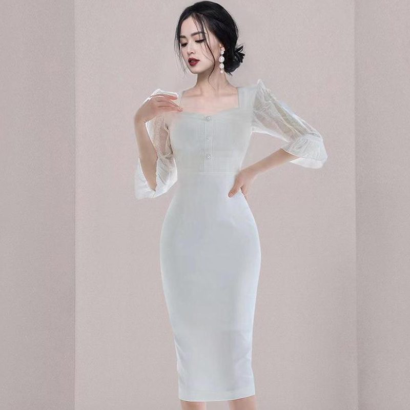 ชุดเดรสยาวสวยๆ ชุดเดรสยาวใส่สบาย ใส่ทำงาน มีขนาดS M L XL 2XL
