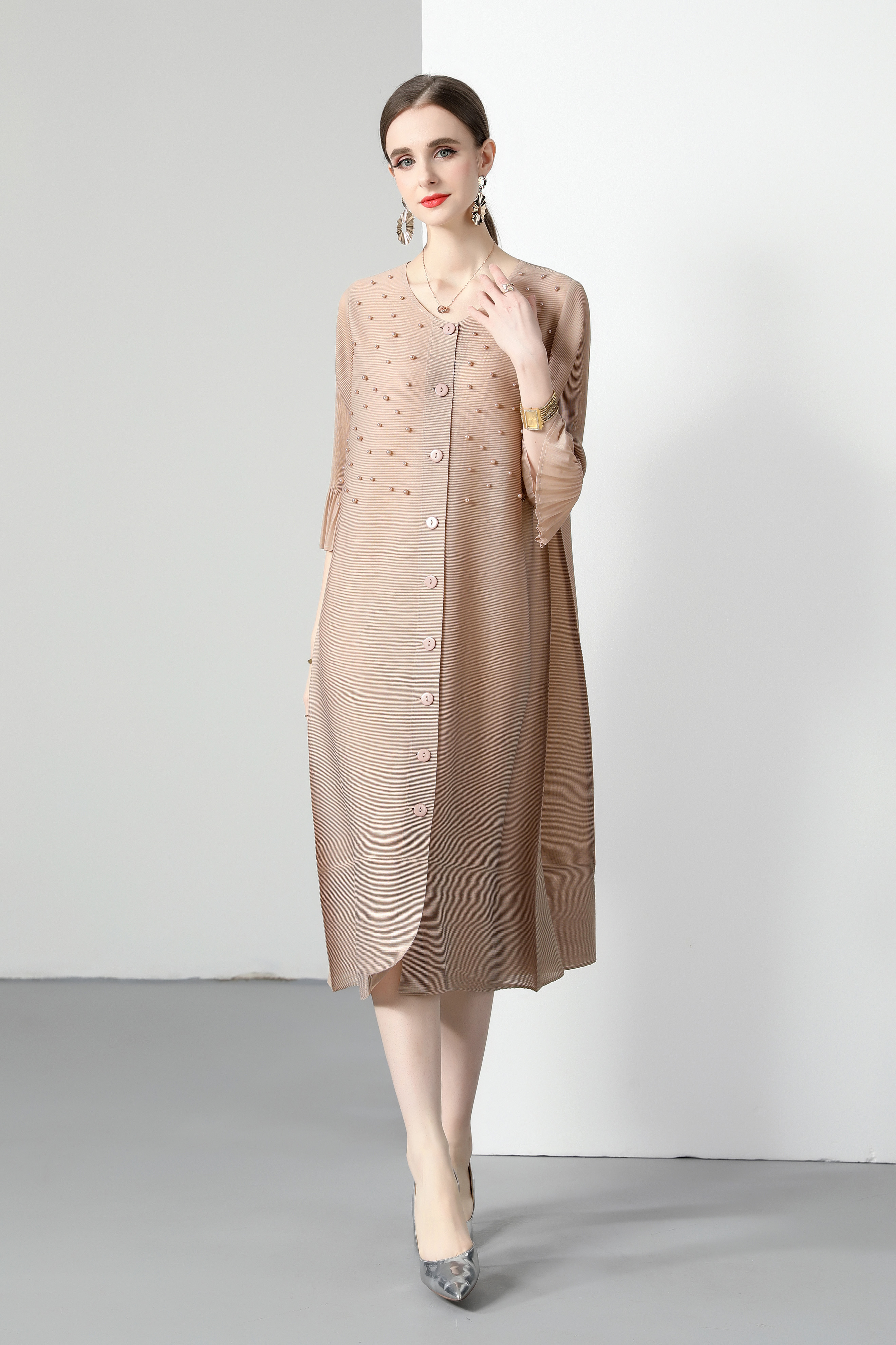 ชุดเดรสยาวสวยๆ ชุดเดรสยาวใส่สบาย ใส่ทำงาน มีขนาดS M L XL 2XL