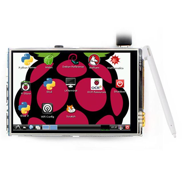 จอภาพระบบสัมผัส 3.5 นิ้ว 480x320 จุด Raspberry Pi LCD TFT Touch Screen Display สำหรับ Raspberry Pi3, Pi3 B+ และ Pi4 B พร้อมปากกา Stylus