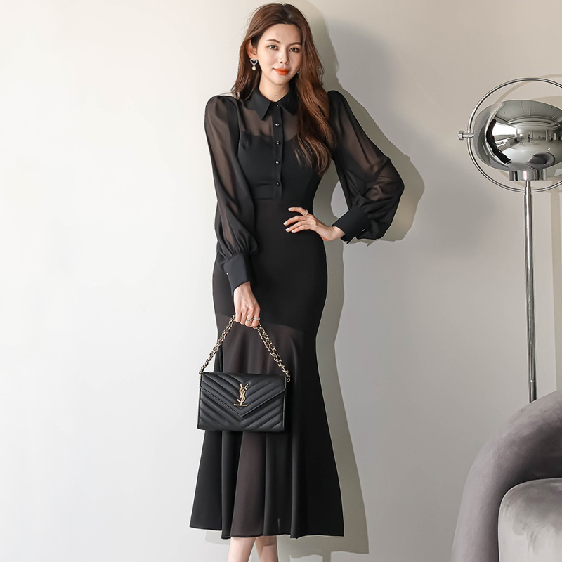 ชุดเดรสยาวสวยๆ สไตล์เกาหลี มีขนาด S M L XL สนใจทักแชท