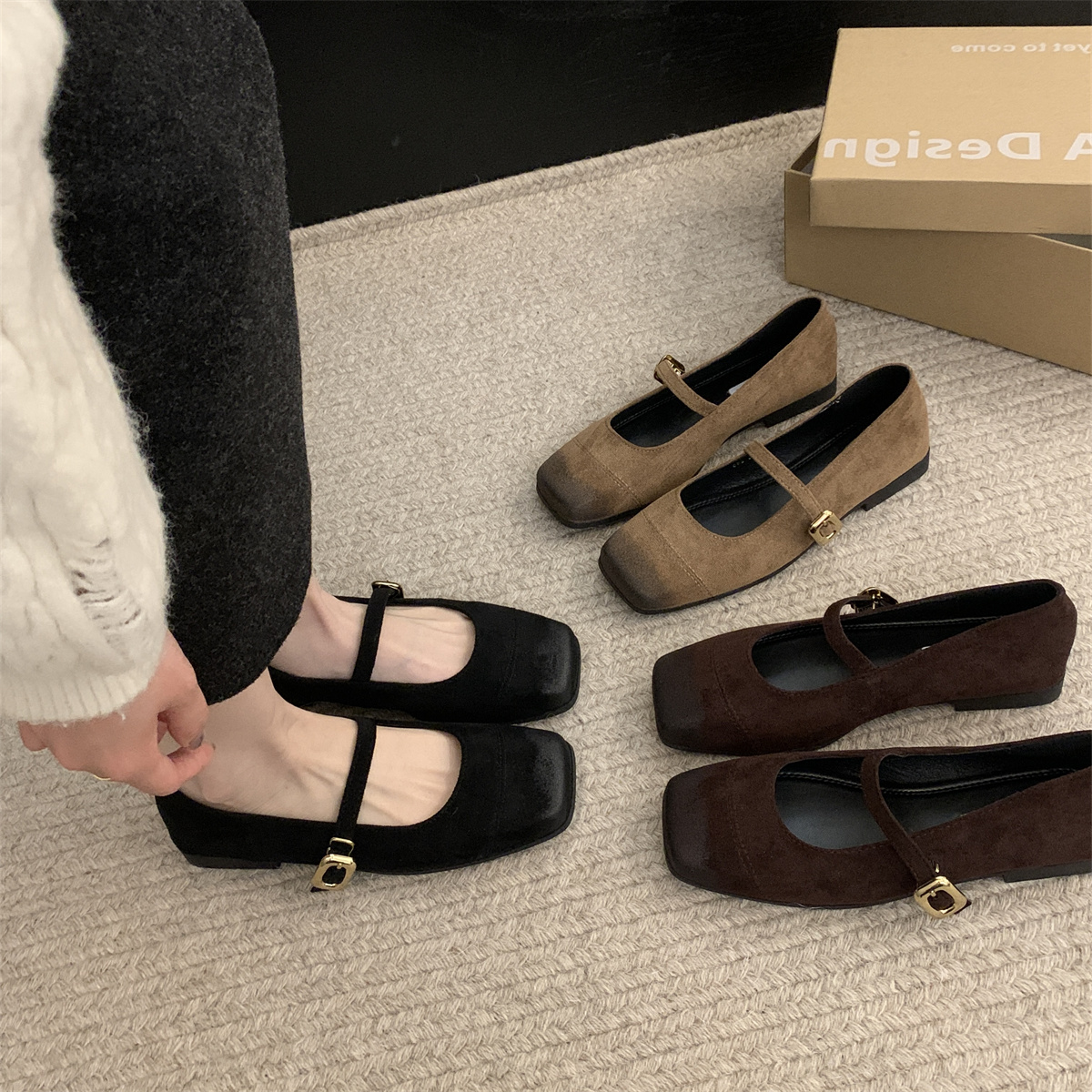 รองเท้าคัทชูผู้หญิงส้นเตี้ย ใส่สบาย มีขนาด35-43