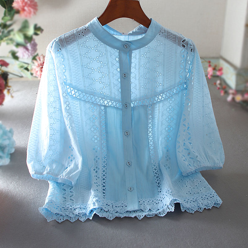 เสื้อลินิน เสื้อผ้าฝ้ายลินิน เสื้อเชิ้ตผ้าลินิน ปักลายสวยๆด้วยด้าย สไตล์VINTAGE