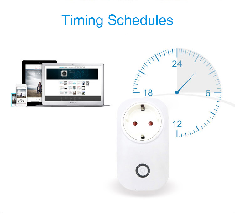 สมาร์ทปลั๊กมาตรฐาน EU ไร้สาย Sonoff S20 Smart Wifi Socket - สั่งผ่านมือถือ WiFi Wireless Smart Switch for MQTT Smart Home (อับโหลดโปรแกรมใหม่ได้)