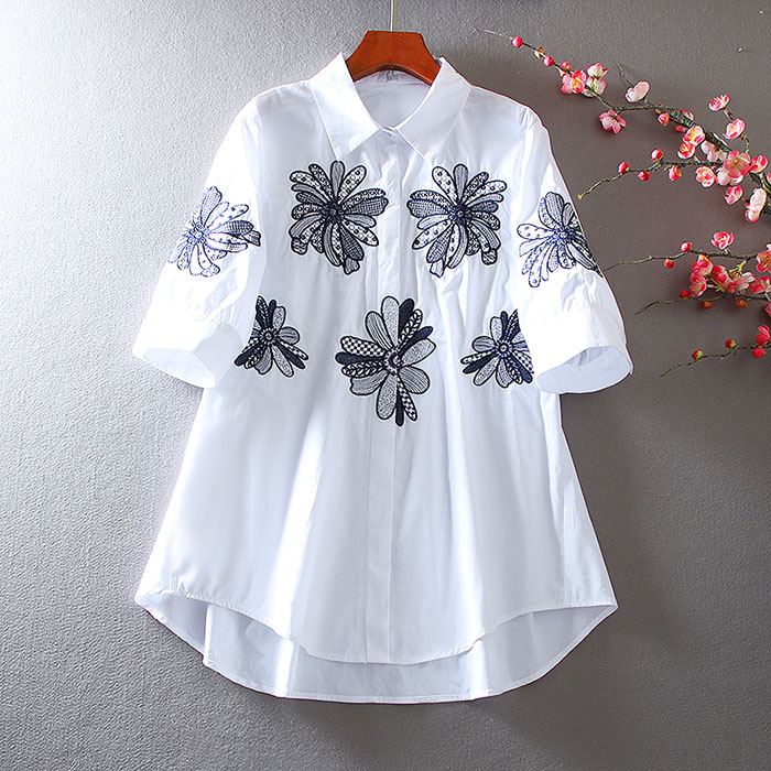 เสื้อลินิน เสื้อผ้าฝ้ายลินิน เสื้อเชิ้ตผ้าลินิน ปักลายสวยๆด้วยด้าย สไตล์VINTAGE