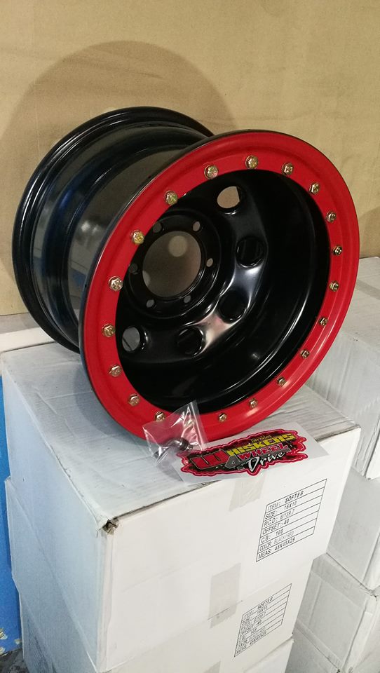 ล้อกระทะออฟโรด 16x8 et-40 ขอบดำ/แดง 6รู139.7