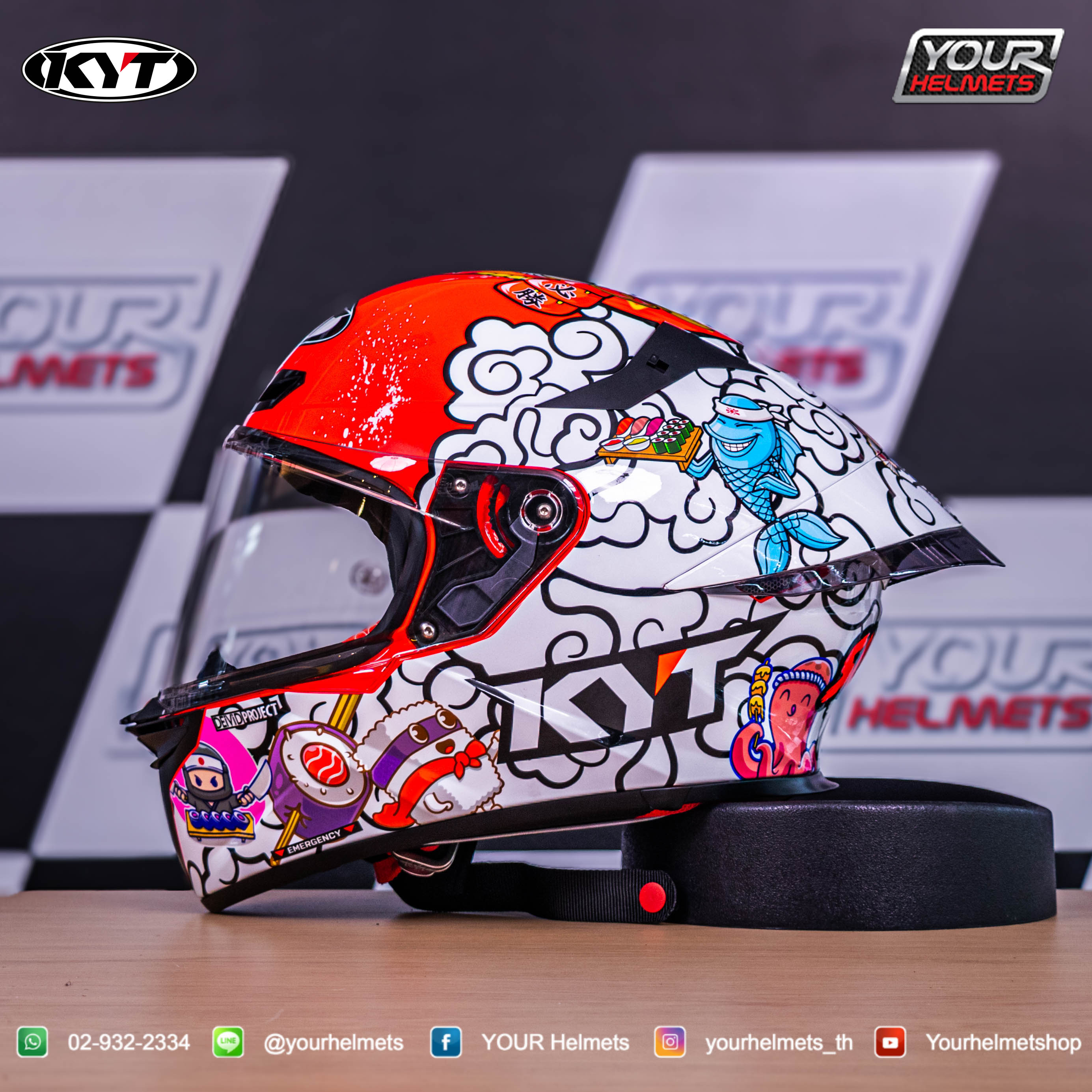 หมวกกันน็อคKYT HELMETS รุ่นTT-REVO SUSHI TIME