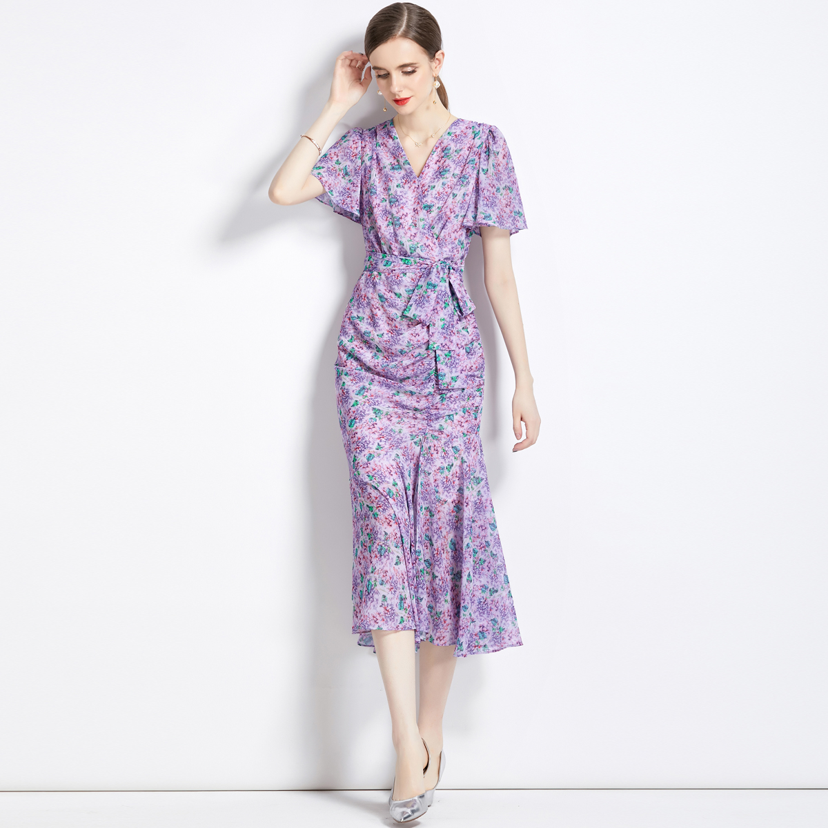 ชุดเดรสยาวสวยๆ ชุดเดรสยาวใส่สบาย ใส่ทำงาน มีขนาดS M L XL 2XL