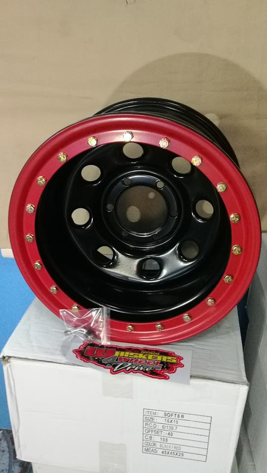 ล้อกระทะออฟโรด 16x8 et-40 ขอบดำ/แดง 6รู139.7