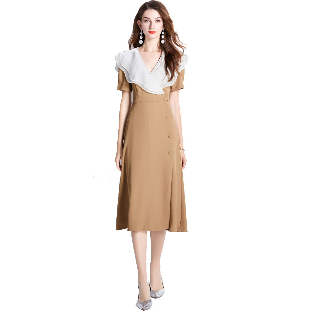 ชุดเดรสยาวสวยๆ ชุดเดรสยาวใส่สบาย ใส่ทำงาน มีขนาดS M L XL 2XL