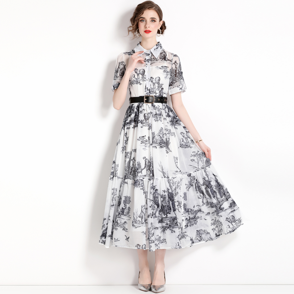 ชุดเดรสยาวสวยๆ ชุดเดรสยาวใส่สบาย ใส่ทำงาน มีขนาดS M L XL 2XL
