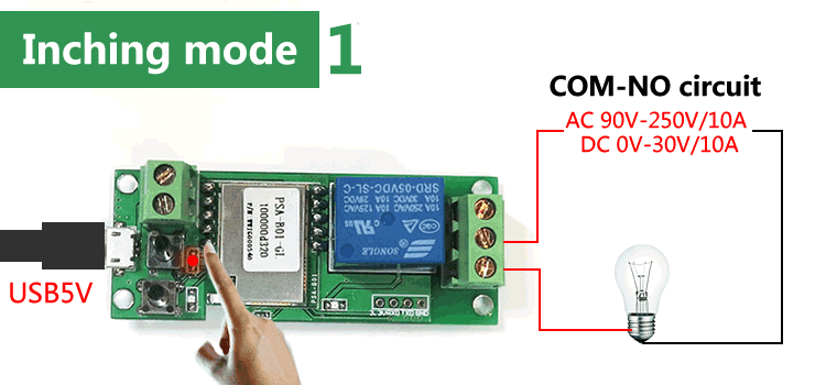 สมาร์ทสวิทช์ไร้สาย SONOFF USB 5V 1 Channel Jog Inching Self-locking WIFI Wireless Smart Home Switch APP Remote Control Module for IOS/Android (สั่งบูทเราเตอร์ได้)