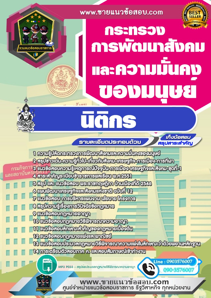 สรุปแนวข้อสอบนิติกร กระทรวงการพัฒนาสังคมและความมั่นคงของมนุษย์ (ใหม่)