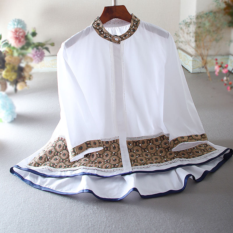เสื้อลินิน เสื้อผ้าฝ้ายลินิน เสื้อเชิ้ตผ้าลินิน ปักลายสวยๆด้วยด้าย สไตล์VINTAGE