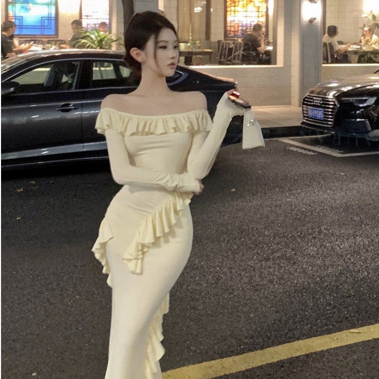 ชุดเดรสยาวสวยๆ สไตล์เกาหลี มีขนาด S M L XL สนใจทักแชท
