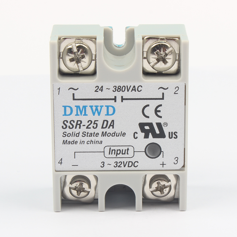 โซลิดสเตทรีเลย์ 40 แอมแปร์ solid state relay SSR-40DA 40A actually 3-32V DC TO 24-380V AC มีไฟ LED แสดงสถานะเปิด/ปิด