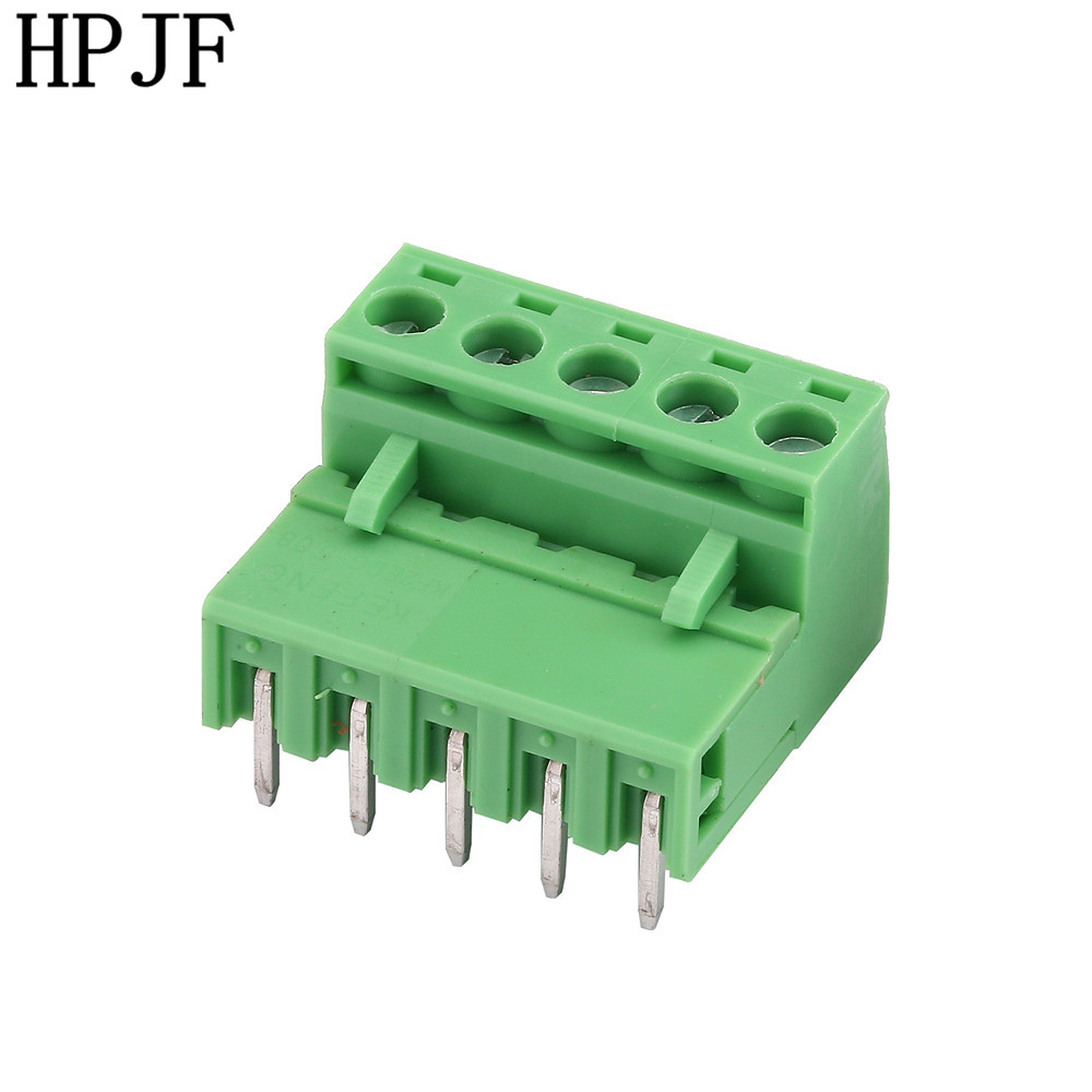 5 Pin Right Angle Line Terminal Plug Type 300V 15A 5.08mm Pitch Connector Pcb Screw Terminal Block