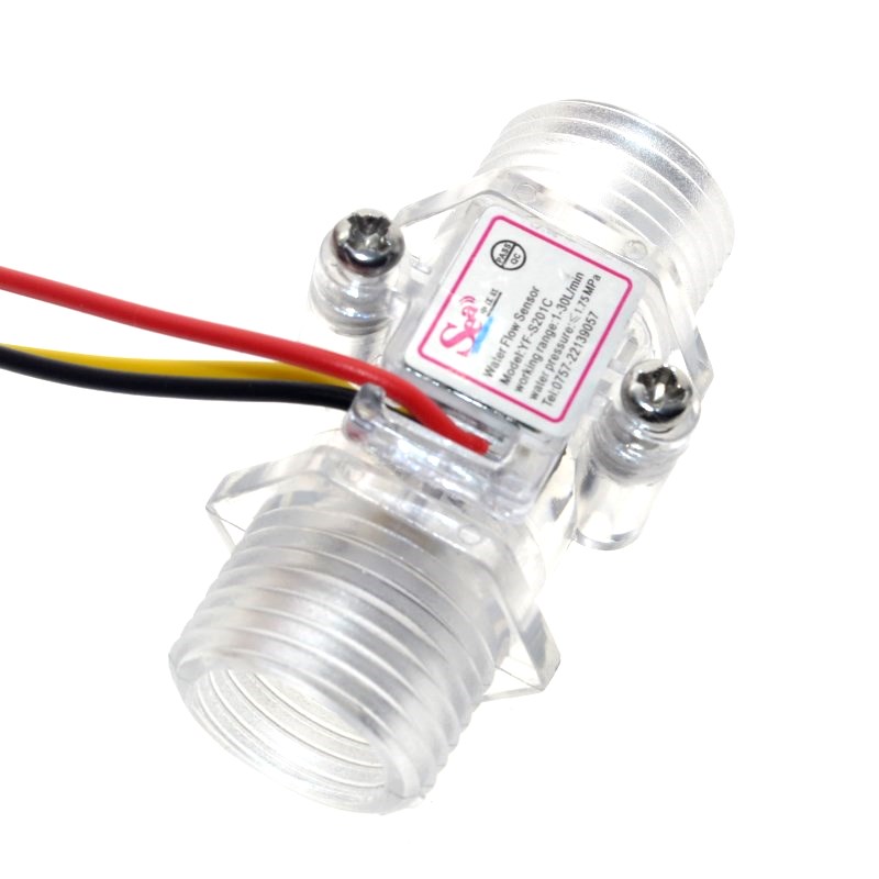 เซนเซอร์วัดปริมาณน้ำไหลผ่านท่อตัวเรือนใส transparent water flow sensor turbine flow meter