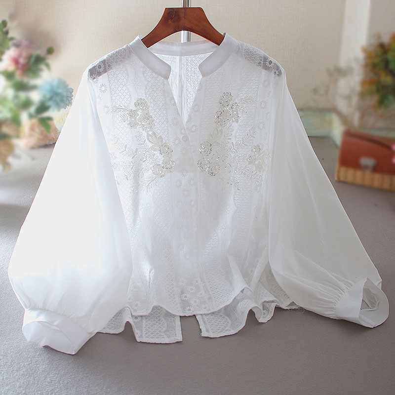 เสื้อลินิน เสื้อผ้าฝ้ายลินิน เสื้อเชิ้ตผ้าลินิน ปักลายสวยๆด้วยด้าย สไตล์VINTAGE